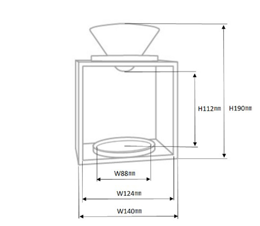 内寸：W124mm/H112mm 外寸：W140mm/H190mm コースター直径：88mm
