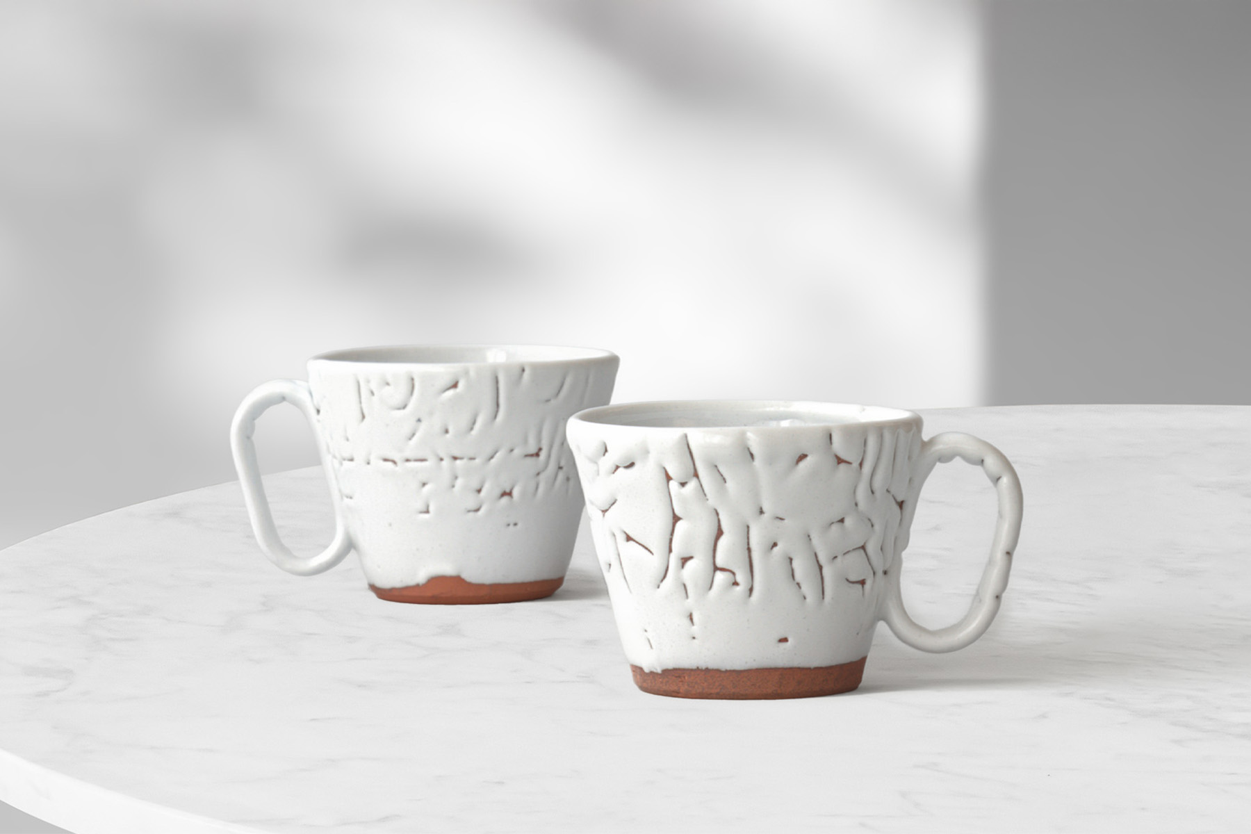 生涯を添い遂げるマグ 萩焼 光彩庵 鬼萩 白萩釉